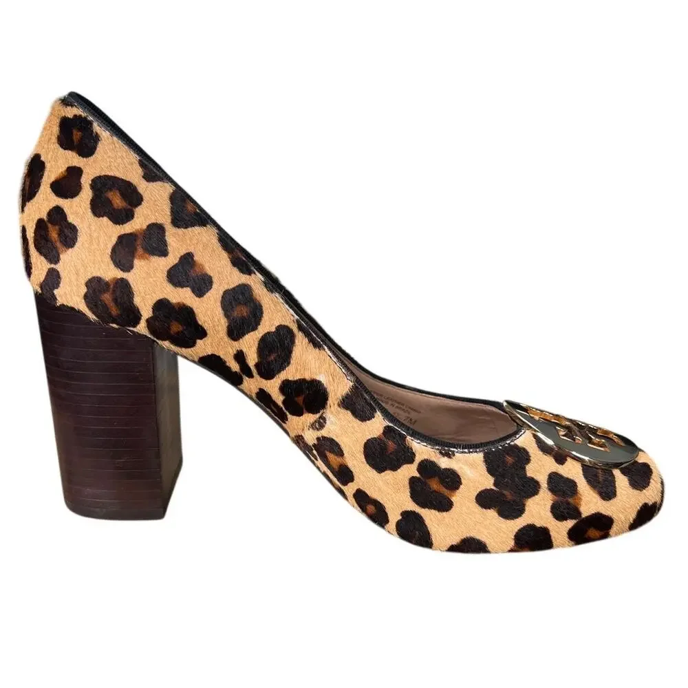 Tory Burch Women’s Ocelot Leopard Calf Hair Pumps Size US 7